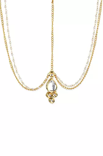 Gold plated kundan mathapatti