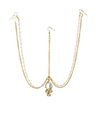 Gold plated kundan mathapatti 4