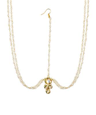 Gold plated kundan mathapatti 3