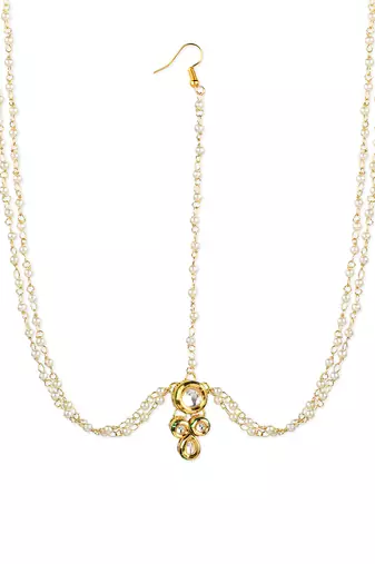 Gold plated kundan mathapatti