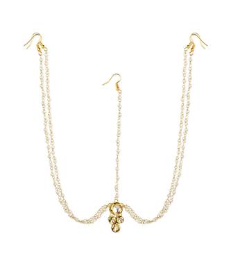 Gold plated kundan mathapatti 4