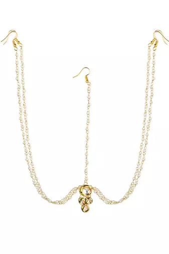 Gold plated kundan mathapatti