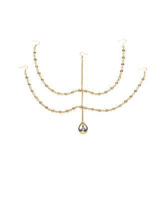 Gold plated kundan mathapatti 3
