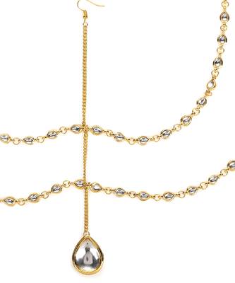 Gold plated kundan mathapatti 4
