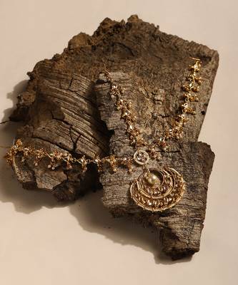 Gold plated kundan mathapatti 2