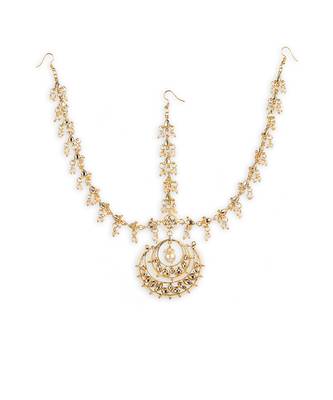 Gold plated kundan mathapatti 3