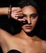 Blue enameled gold plated kundan bangle