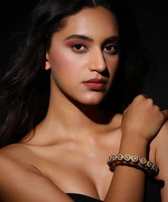 Green enameled gold plated kundan bangle 1