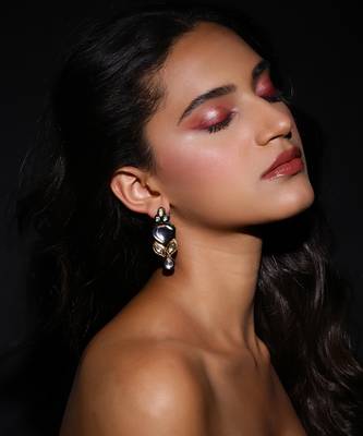 Dual tone polki earrings 2