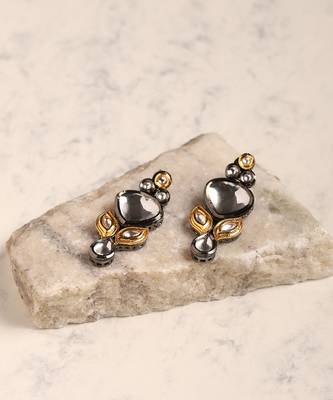 Dual tone polki earrings 3