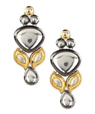 Dual tone polki earrings 1