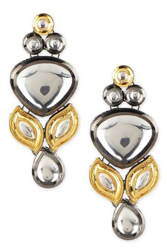 Dual tone polki earrings