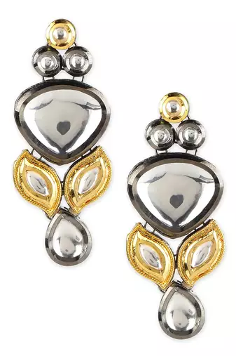 Dual tone polki earrings