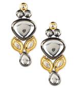 Dual tone polki earrings