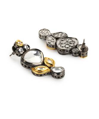 Dual tone polki earrings 4