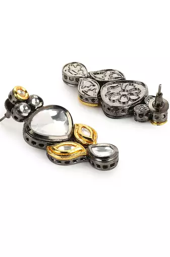 Dual tone polki earrings