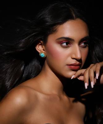 Blue gold plated handcrafted earrings 2