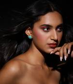 Blue gold plated handcrafted earrings