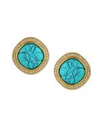 Blue gold plated handcrafted earrings