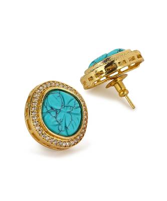 Blue gold plated handcrafted earrings 4