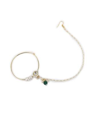 White multi beaded nose ring 4