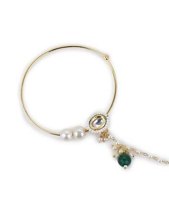 White multi beaded nose ring 5