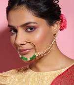 Green multi beaded nose ring