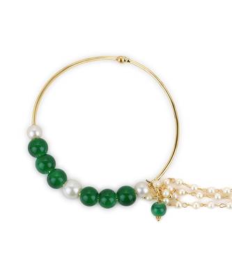 Green multi beaded nose ring 5