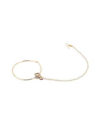 White multi beaded nose ring 3