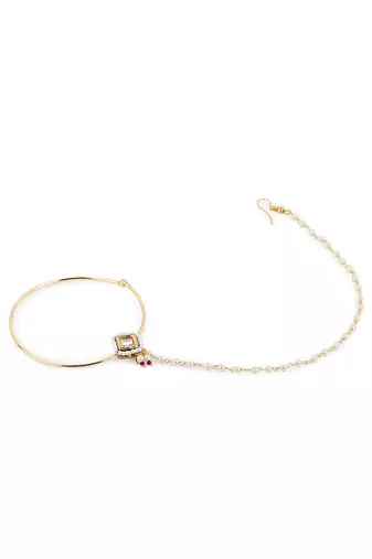 White multi beaded nose ring
