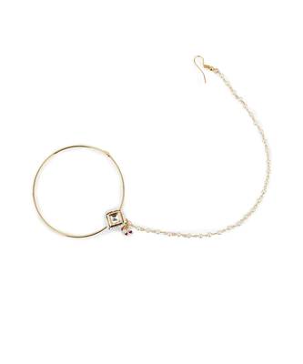 White multi beaded nose ring 4