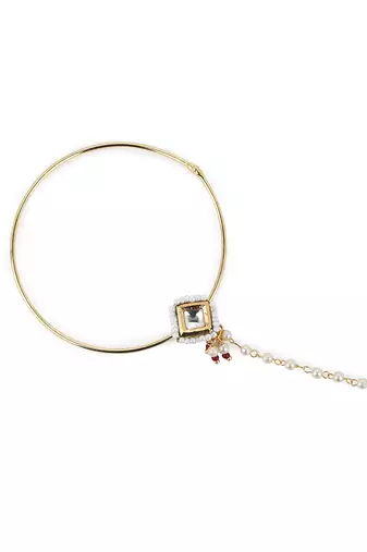 White multi beaded nose ring