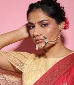 White multi beaded nose ring