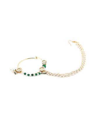 White multi beaded nose ring 3