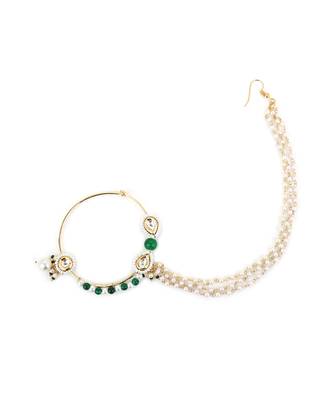 White multi beaded nose ring 4