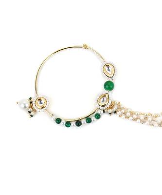 White multi beaded nose ring 5