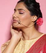 Red multi beaded nose ring