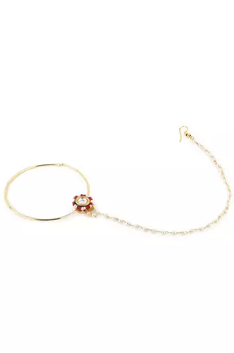 Red multi beaded nose ring
