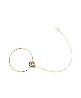 Red multi beaded nose ring 4