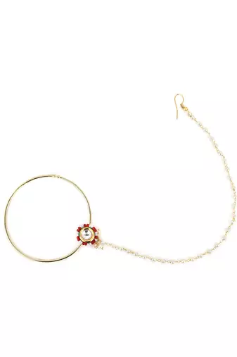 Red multi beaded nose ring