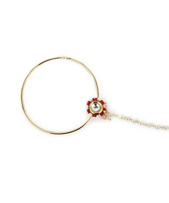Red multi beaded nose ring 5