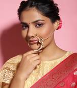 White multi beaded nose ring