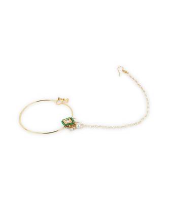 Green multi beaded nose ring 3