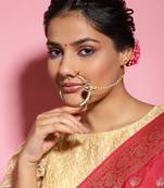 White multi beaded nose ring