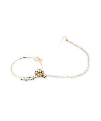 White multi beaded nose ring 3