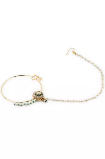 White multi beaded nose ring
