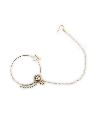 White multi beaded nose ring 4
