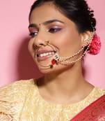 White multi beaded nose ring