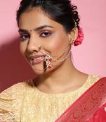 Red multi beaded nose ring