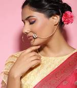 White multi beaded nose ring